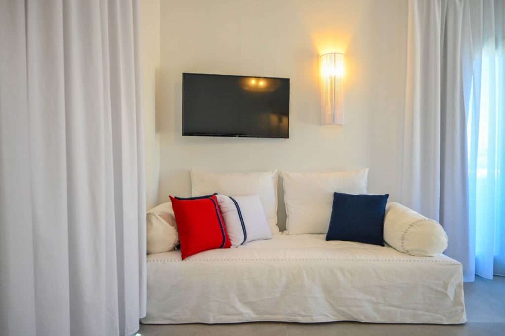 Blue navy honeymoon suite with indoor jacuzzi